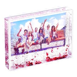 Kingho Glitter Picture Frame Cute Liquid Acrylic Photo Frames for Family Friends Couples Gifts, Mount for 4x6 inch (10x15 cm) Picture