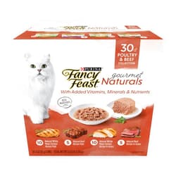 Fancy Feast Purina Fancy Feast Wet Cat Food Variety Pack Gourmet Naturals Poultry and Beef Collection - (Pack of 30) 3 oz. Cans