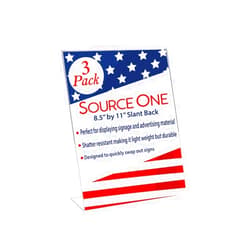 SOURCE ONE SOURCEONE.ORG 8.5 x 11 Thick Acrylic Slant Back Sign Holder, Ad Frame, Picture Frame, Clear sign holder, Acrylic flyer holder for Business, Office, Events, Trade Shows, Museums, Retail Stores (3 Pack)