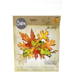 Sizzix 660955 Thinlits Die Set, Fall Foliage by Tim Holtz, 14/Pack