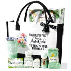 Kederwa Thank You Gifts for Women, Thank You for Being Awesome Tumbler and Fuzzy Socks Relaxing Spa Gifts Gratitude Gifts Baskets for Coworkers Boss Teachers Nurse