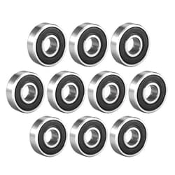 uxcell 608-2RS Deep Groove Ball Bearing Double Sealed 180016, 8mm x 22mm x 7mm High Carbon Steel Z1 Bearings (Pack of 10)