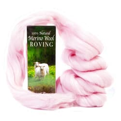 Desert Breeze Distributing Merino Wool Roving, Premium Combed Top, 1 oz, Color Pink, 21.5 Micron, Perfect for Felting Projects, 100% Pure Wool, Made in The UK