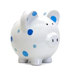 Child to Cherish Ceramic Polka Dot Piggy Bank for Boys, Blue