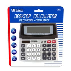 BAZIC Products BAZIC 12-Digit Dual Power Desktop Calculator with Adjustable Display (3012)