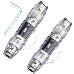 Tondiamo 2 Pcs 0/2/4 Gauge Awg in-line Anl Fuse Holder with 1 Pcs Hex Key Wrench Secure in-line Amp Fuse Block Amp Fuse Holder with Fuse for Car Audio Amplifier(250A Fuse)