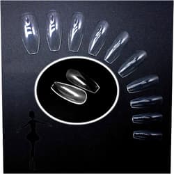 Ivtor Acrylic Nail,Coffin Nails Full Cover, Ivtor Clear Artificial Nails Tips Ballerina Nail Art DIY at Home For Women 600Pcs 10 Sizes