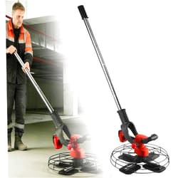 MANYOUYOU Electric Walk Behind Trowel, 6 Variable Speed, Cordless Wall Smoothing Polisher, Dual Power Supply, with 5 Types of Grinding Discs and 130 Cm Detachable Extension Rod 20000mah