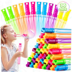 OleFun 36 Pack Big Bubble Wands Bulk in 6 Colors, Bulk Party Favors for Kids, Ideal Goodies Bags Stuffers, Summer, Easter, Halloween, Valentine, School Classroom Prizes for Boys & Girls