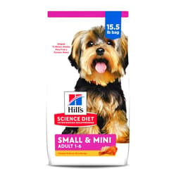Hill's Science Diet Small & Mini, Adult 1-6, Small & Mini Breeds Premium Nutrition, Dry Dog Food, Chicken & Brown Rice, 15.5 lb Bag