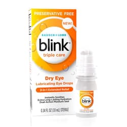 Blink Triple Care Preservative Free Lubricating Eye Drops - Clinically Proven 3-in-1 Relief for Dry Eyes with Hyaluronic Acid & Lipid Nano-Emulsion, Up to 10 Hours of Relief*