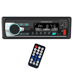 Aototeck Single DIN Car Stereo Bluetooth Hands-Free, 12V-24V Car Radio with TF/Dual USB/AUX Port, 1 Din Car Audio FM Radio with Colors Lighting, Digital MP3 Player with Steering Wheel Remote Control
