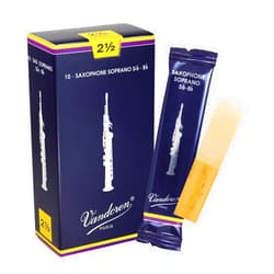 Vandoren SR2025 Soprano Sax Traditional Reeds Strength 2.5; Box of 10