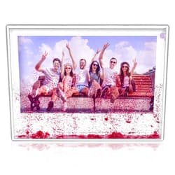 Draxdlche 4x6 Glitter Picture Frame Acrylic Picture Frame Liquid Snow Globe Photo Frames for Friends Family Couples Gift for Women (Red Star)