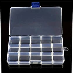 ZONGR Portable Organizer 15-Fixed Compartments Clear Plastic Jewelry Box Organizer Storage Container