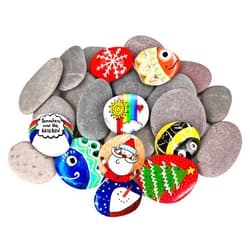 Dojobkinb River Rocks for Painting 25 Pcs Large 2-3 Inch Flat Smooth Painting Stones Craft Rock to Paint for Kids Crafts Painting Bulk