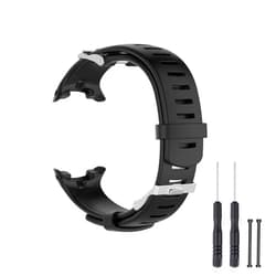 SENCATO Watch Band Compatible with Suunto D4 / D4i, Soft Rubber Silicone Replacement Watch Strap for Suunto D4 / D4i Novo Smart Watch, Black