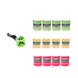 Lip Naturals Assorted Mini Lip Balms with Sunscreen (SPF-15) & Keychain - 12 Count, 3 Flavors: Tea Tree Mint, Vanilla Bean, Bing Cherry (0.10oz/3g Each) - Made in USA