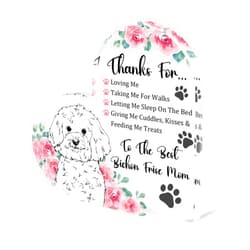 Tian Zhun Bichon Frise Gifts for Women Thank You Bichon Frise Mom Gifts for Women Dog Lover Rose Acrylic Heart Table Plaques Appreciation Gift for Mothers Day Christmas Birthday