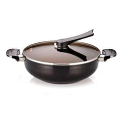 Happycall 5 Layer Diamond Nonstick Party Wok, 13inch, Stir Fry Pan, Jumbo Size, Double Handle Wok, Deep Frying, With Glass Lid