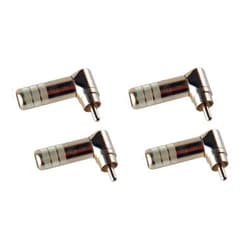 Switchcraft (4 Pack) 3502RA Right Angle 90° Nickel Phono RCA Plugs, Solder Terminals