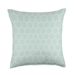 Patterns by M.Kokolo Honeycomb Hexagon Pattern | Dusty Sage Green Throw Pillow, 18x18, Multicolor