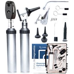 Zyrev Otoscope Oph Diagnostic Set - 34 Piece Medical and Nursing Student Otoscope/Opthalmoscope Kit - with Plastic Case for Educational and Professional Settings (Advanced)