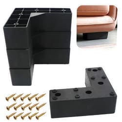 RUENXG 4-Pack L-Shaped Metal Furniture Legs 1.96