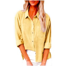 Ceboyel Women Cotton Linen Summer Tops Button Down Shirts Dressy Causal Long Sleeve Gauze Blouses Trendy Boho Clothes 2024