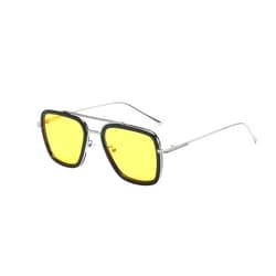 OWL Tony Stark Square Aviator Sunglasses Metal Frame Iron Man Vintage Glasses Spider Man Eyeglasses for Men