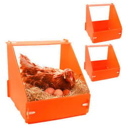 Touri 3 Pack Durable Chicken Nesting Boxes for Laying Eggs for Hens Ducks and Poultry, Orange