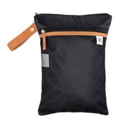 Parker Baby Co. Parker Baby Cloth Diaper Wet Dry Bag - Waterproof Reusable Bag with Mesh Organizer and Zippered Pocket | Stylish, Machine-Washable, Convenient Handle for Diapers, Wet Clothes, Swimsuits - Black