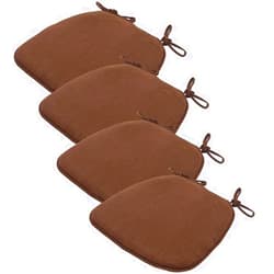 EORNOW (Set of 1/2/4) Chair Cushion for Dining Chairs, Kitchen U-Shape Seat Cushion, Dining Room Chair Pads with Zipper with Ties (Color : Coffee, Size : 41 * 43cm(Set of 4))