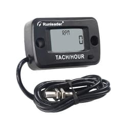 Runleader Rotating Shaft Hour Meter Tachometer,RPM Magnetic Pickup,Maintenance Reminder,Display Shutdown for Lawn Mower Generator Compressor Marine Diesel/Gas Engine Motor and Process/Power Equipment.