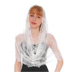 Bethynas Lace Mantilla Veils Catholic Church Veils for Women Mass Head Covering Shawl Veil Chapel Bridal Lace Head Scarf