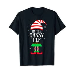 Familien-Weihnachtselfen-zusammenpassende Sätze I'm The Sassy Elf Christmas Gift Group Families T-Shirt