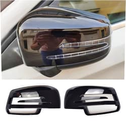 Cakievro Side Mirror Cap Covers For Mercedes Benz W176 W246 W212 W204 C117 X156 X204 W221 C218 A B C E S CLA GLA GLK Class Black Replace (Black-1)