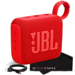 JBL Go 4 Portable Bluetooth Wireless Speaker, IP67 Waterproof and Dustproof Built-in Battery - Red - Boomph's Comprehensive Ultimate Performance Cloth Solution for Your On-The-Go Sound Experience