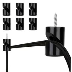 Zevnico 6 Pack Chandelier Swag Hanging Hook, Ceiling Hooks for Hanging Lights, DIY Swag Hooks for Ceiling Hanging, Black Pendant Ceiling Wall Hook for Hanging Electric Wire Cable Cord Light Fixture