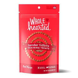 WholeHearted Grain-Free Tender Tidbits Beef Recipe Dog Training Treats, 16 oz.