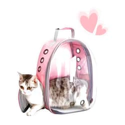 Mrichltm Cat Backpack Bubble, Cats and Dogs Pet Carrier Hard, Suitable for Cats Traveling Cat Bag Carrier, Transparent Outdoor Waterproof Spacecraft Pet Backpack Carrier(Pink)