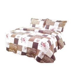 Sazana Pinsonic Plaid Bedding 3 Piece Bedspread Quilt Coverlet Set, Twin, Desert Stone