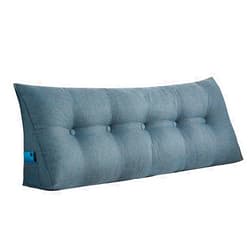 ZHNALIUS Soft Comfortable Double Bed Backrest Headboard Wedge Cushion Pillow for Reading Rest，Breathable Triangular Support Positioning backand Back Waist Wall Pillow with Washable Cover Blue