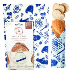 Bee's Wrap Beeswax Wraps for Food - Bread Wrap - Made in USA Reusable Bread Storage Bags - Organic & Eco-Friendly Alternative to Aluminum Foil, Sourdough Bags & Plastic Wrap, Bees + Bears