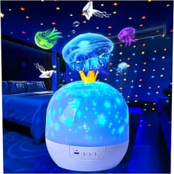 AOAUTO Star Projector Night Light for Kids, 2 in 1 Projector and Night Light for Kids Room,360° Rotation Ocean Galaxy Projector for Children Baby Nursery Toys Birthday Christmas Gift (6 Films)