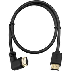 Poyiccot HDMI 2.0 Male to Male Cable 90 Degree, 2 Feet / 60cm Gold Plated High Speed HDMI Male to Male Left Angle Cable 60Hz, 4K * 2K (M/M Left)