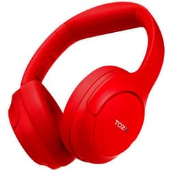 TOZO HT2 Hybrid Active Noise Cancelling Headphones, Wireless Over Ear Bluetooth Headset, 60H Playtime, Hi-Res Audio Custom EQ via App Deep Bass Comfort Fit Ear Cups, for Home Office Travel Dark Red
