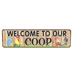 CIVOTIL Welcome to Our Coop Chicken Sign Retro Vintage Metal Tin Signs Rustic Farmhouse Country Wall Art Sign 4