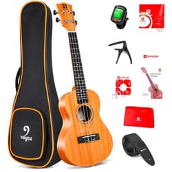 Vangoa Concert Ukulele Beginner Mahogany 23 Inch Adult Beginner Ukelele with Complete Kit Hawaiian Ukulele for Kids Acoustic Professional Ukelele 23'' Adult Beginner