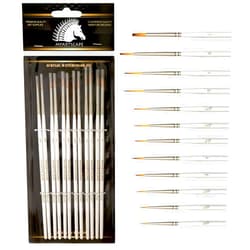 MyArtscape Artist Supplies Miniature Paint Brushes, Set of 12 for Detail & Fine Point Painting - use with Acrylic, Watercolor, Oil, Gouache - for Pinstriping, Warhammer 40k, Models & Lettering White